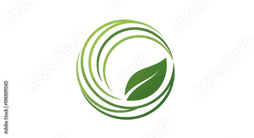 Green leaf logo eco symbol.