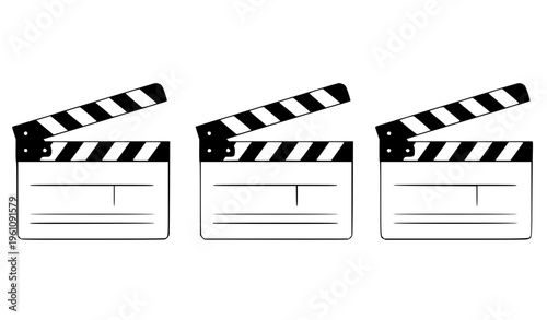 movie clapper board Open Film Slate Clapperboard Vector Movie Production Icon