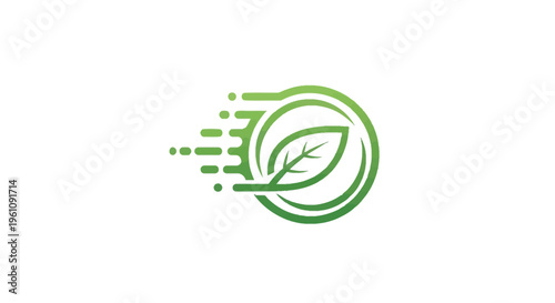 Green leaf eco symbol logo icon.