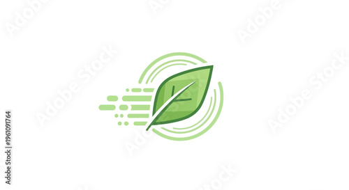 Green leaf eco symbol icon.