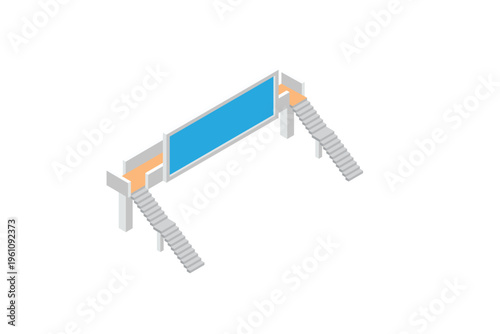 : Isometric Pedestrian Overpass Bridge