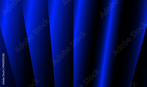 Black background with blue gradient folds. Curved shapes create a flowing, fabric-like effect, adding depth, elegance, and dynamic abstract motion to the composition.