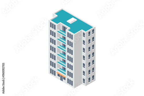 Isometric Residential Apartment Block
