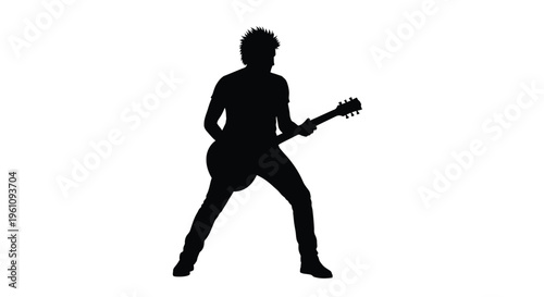 Silhouette of a musician passionately playing an electric guitar on stage