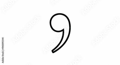 Simple black comma symbol on a white background