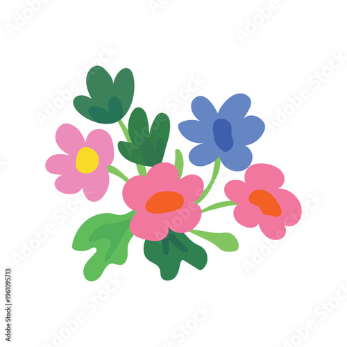 Beautiful dopamine spring flower bouquet