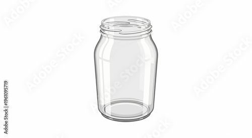 Simple clear glass bottle with screw threads for a cap