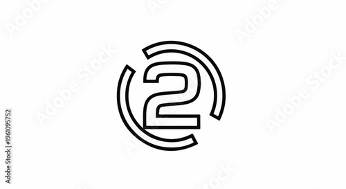 Simple graphic logo featuring a bold outline of the number two inside a circular shape