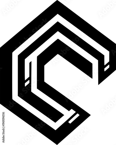 Abstract Geometric Design: An artistic representation of a complex geometric shape, featuring intricate lines and an interplay of light and shadow, evoking a sense of modernity and sophistication.