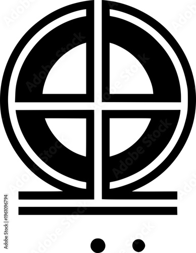 Mystic Symbol in Monochrome: This powerful and symmetrical graphic of the mysterious symbol invites viewers into a realm of enigmatic interpretation and spiritual resonance.