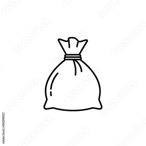 Money bag outline finance concept cash savings wealth accumulation vector.