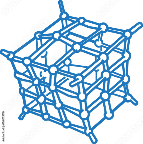 Abstract blue molecular structure grid network science vector