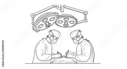 Doctors performing surgery in hospital.