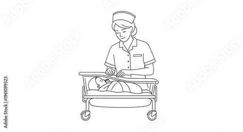 Nurse taking care of patient.