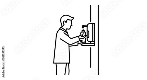 Man using a ticket vending machine.