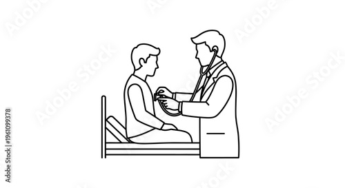 Doctor checking patient blood pressure.