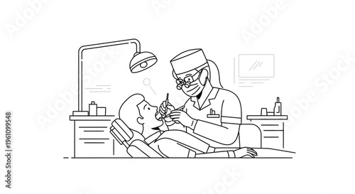 Dentist examining a patients teeth closely.