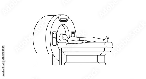 Person lying on MRI scan table.