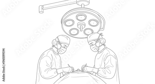 Surgeons performing a medical operation.