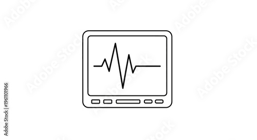 Medical Heartbeat Monitor Screen Icon.