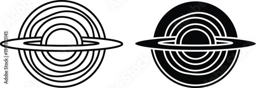 Black hole abstract vector icon set