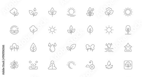 eco icons set, green leaf, renewable energy, eco friendly