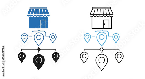 store location icons with map markers