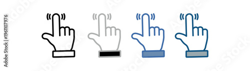 
double tap icon set multiple style collection with thumb and index finger design