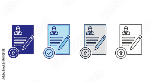 icons of document signing process