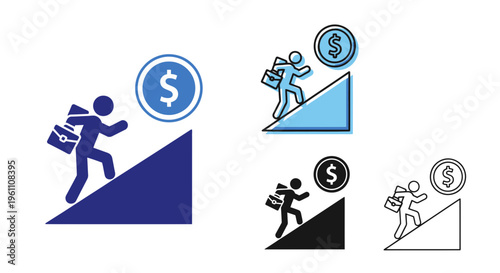 business growth, financial success icons