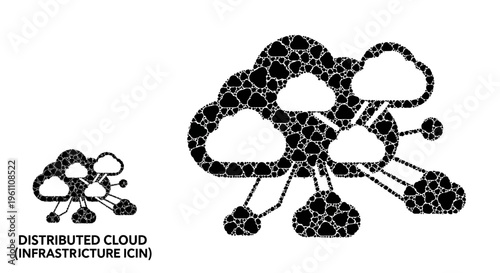 Illustrative comparison of distributed cloud infrastructure showing interconnected nebulous cloud shapes representing data centers and remote