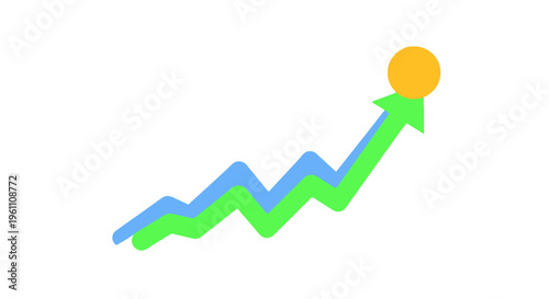 Business Growth Chart Showing Upward Trend With Arrow Symbolizing Progress And Success