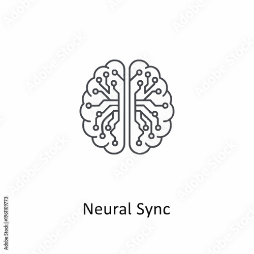 Neural network inspired brain illustration with circuit board patterns