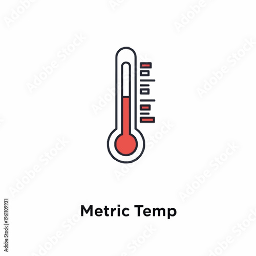 Thermometer displaying metric temperature measurement in celsius