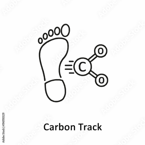 Illustration of a footprint combined with a carbon dioxide molecule symbol