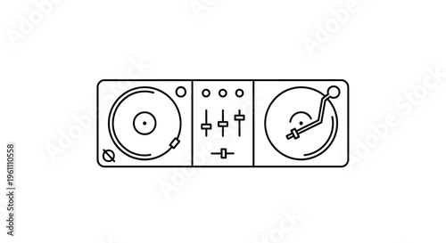 Turntable DJ Equipment Music Player.