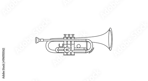 Brass Trumpet Musical Instrument Closeup.