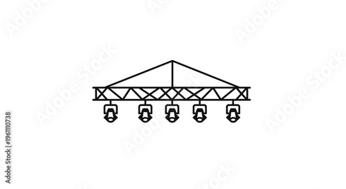 Industrial crane with five hooks.