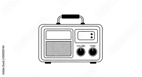 Vintage Portable Radio Device Electronics.