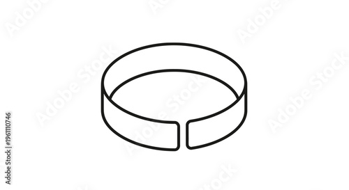 Simple metal ring object isolated.