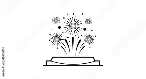 Fireworks exploding from a launcher.