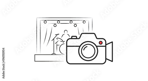 Camera on a tripod stand.