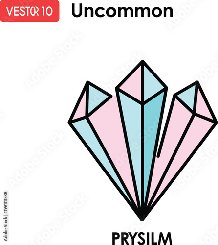 Three colorful crystal shards illustration