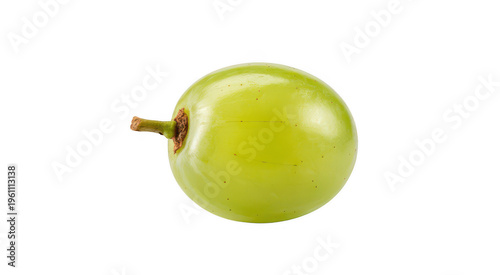 Fresh green grape with stem fruit isolated on a transparent background