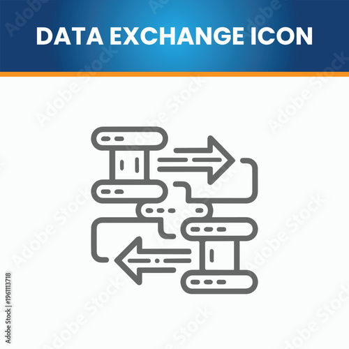 Data Exchange Icon – Secure & Modern Design
