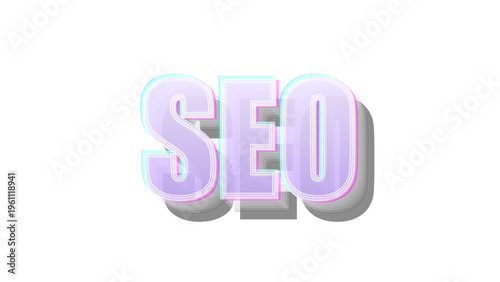 3D SEO Text with Glassmorphism Effect for Digital Marketing Design