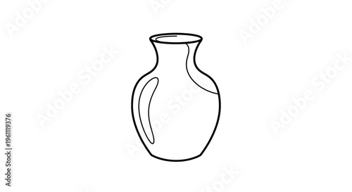 Simple earthenware pottery vessel illustration.