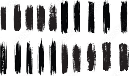 Abstract brush stroke pattern with black vertical lines