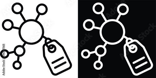 annotation Two-tone version in black and white background