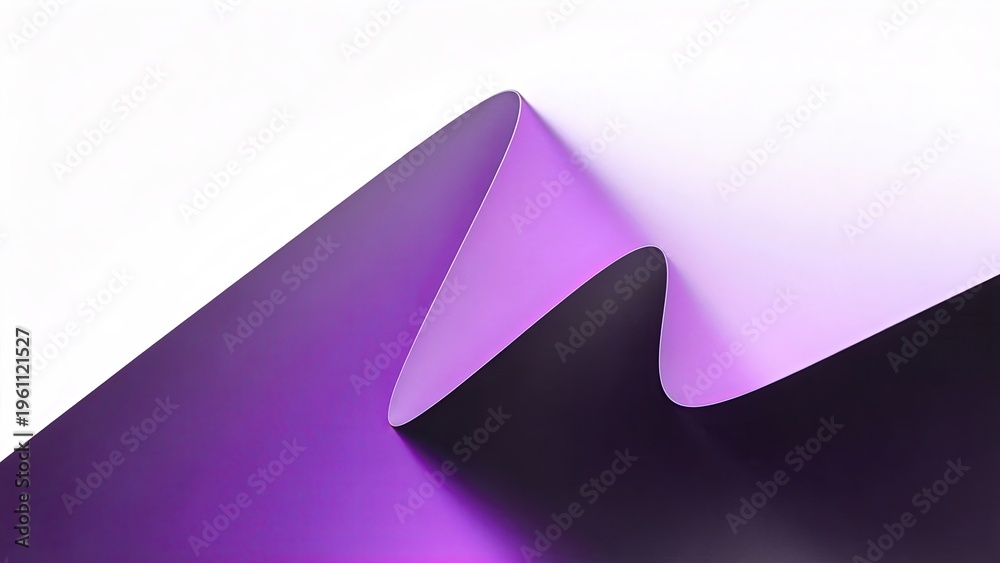 Fototapeta premium Abstract purple paper curve modern 3D render background minimalist design creative wave shape smooth gradient elegant texture clean white space digital art geometric form contempor